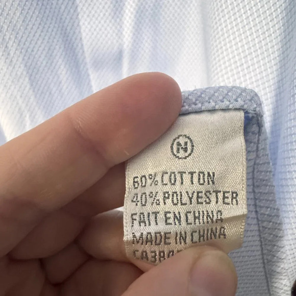 Strauss light blue mens shirt size large - 16 - Picture 4 of 5